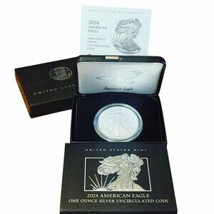 2024 American Eagle 24EG One Ounce Silver Uncirculated Coin OGP COA United State